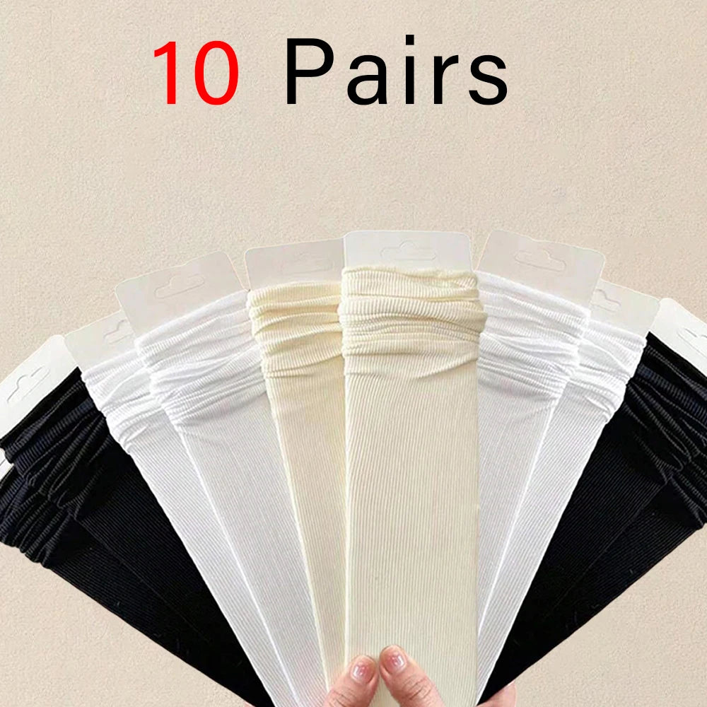 10 Pairs Nylon Elastane Mid Length Casual Socks