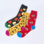 Polyester Elastane Animal Print Mid Calf Socks