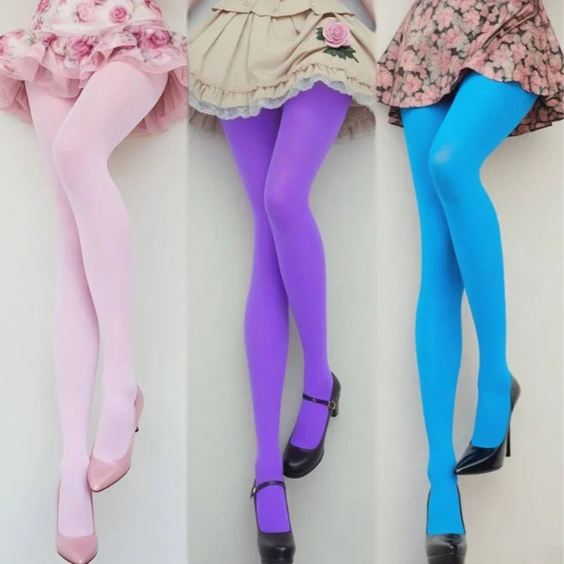 Nylon Elastane Solid Color Opaque Tights
