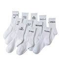 Polyester Elastane Blend Crew Socks With Letter Design