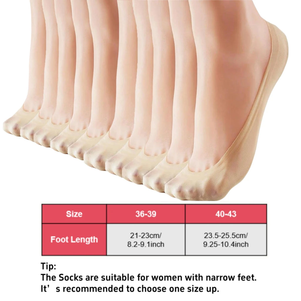Nylon Elastane Invisible Low Cut Non Slip Liner Socks
