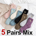 Thick Plush Coral Velvet Mid Tube Socks for Women