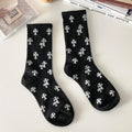 Cotton Cross Pattern Unisex Mid Tube Casual Socks