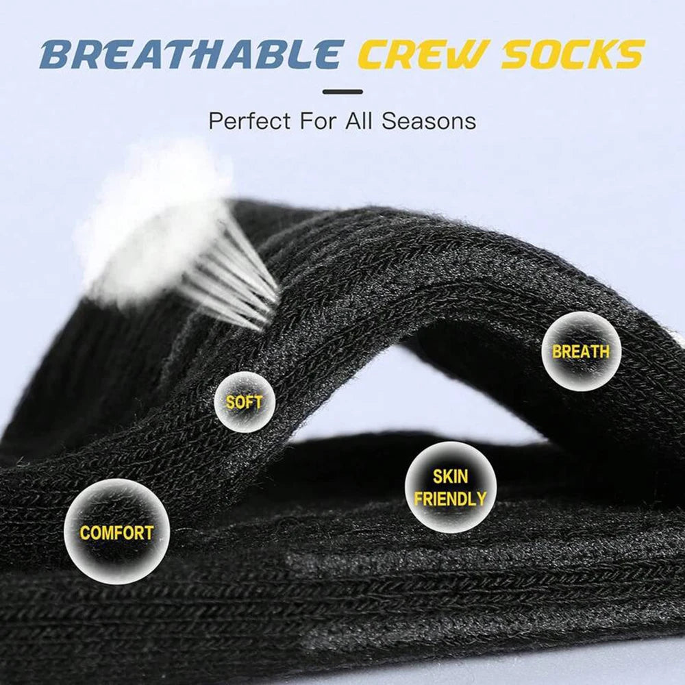 Polyester Spandex Breathable Athletic Crew Socks