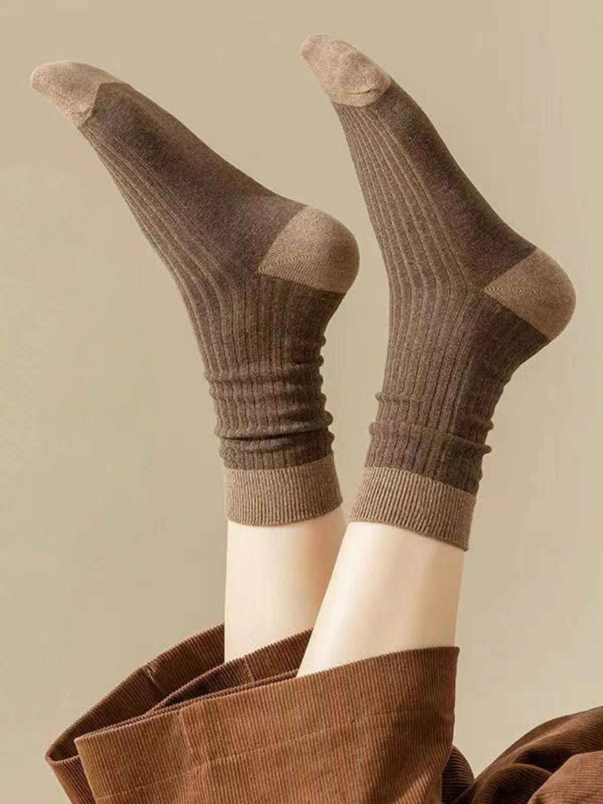 Polyester Elastane Women Crew Socks Japanese Style Set