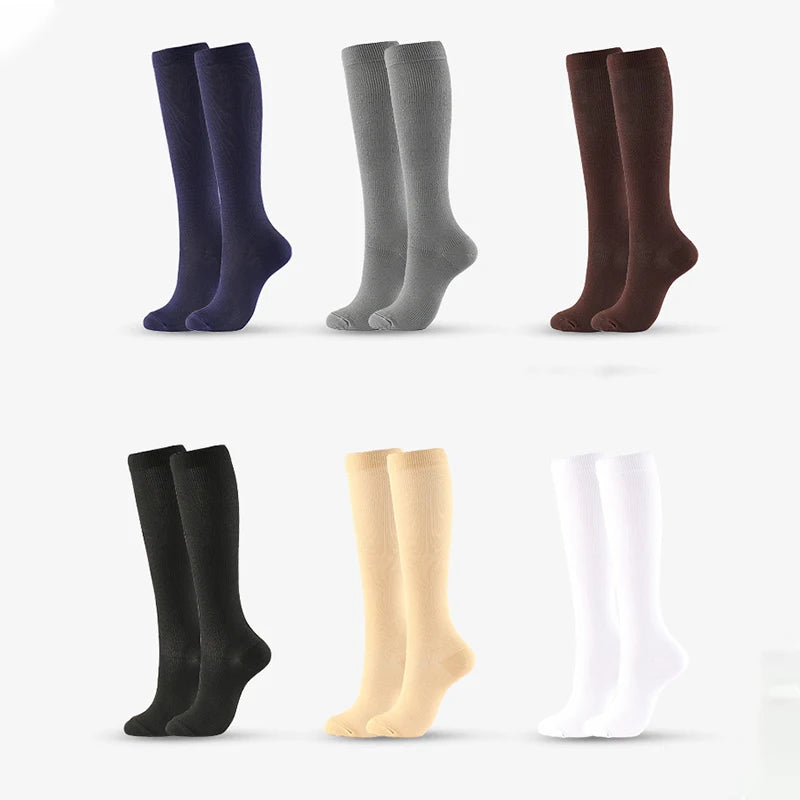 Nylon Spandex Elastic Compression Socks High Tube