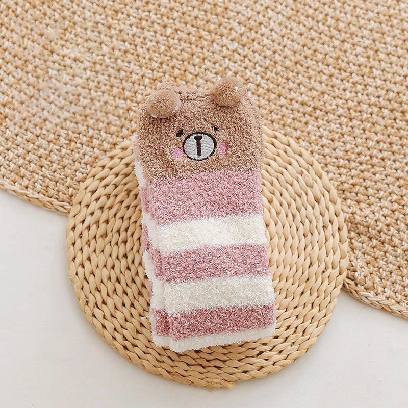 Polyester Elastane Cartoon Over Knee Floor Socks - 12