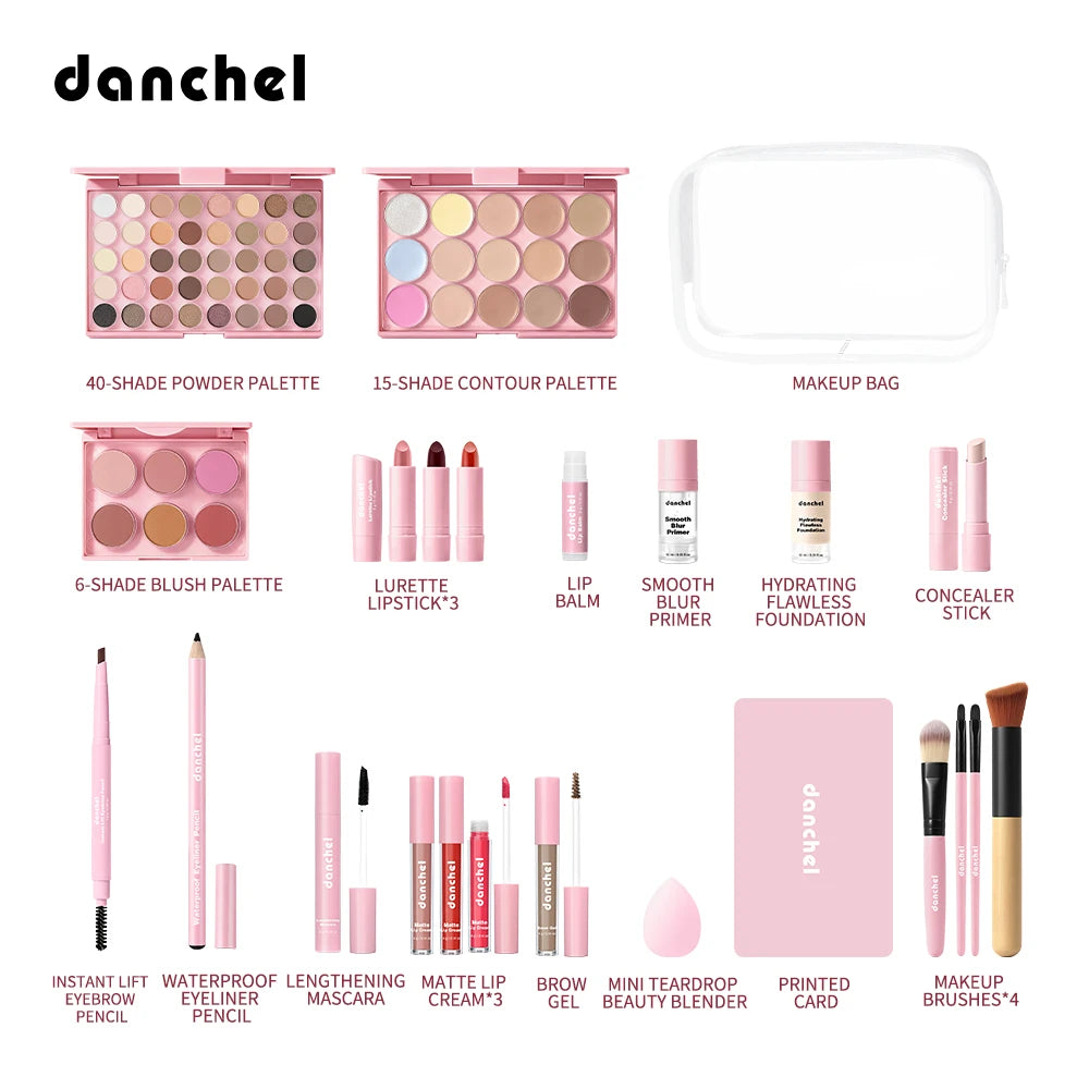 Full Face Cosmetic Makeup Kit with Brushes