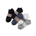 5 Pair Polyester Elastane Striped Ankle Socks for Men