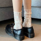 Floral Lace Mesh Ankle Socks