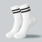 Striped Polyester Blend Mid Tube Casual Socks