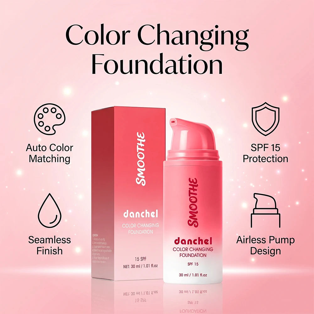 Color Changing Liquid Foundation SPF 15 Skin Tone Adapting Makeup