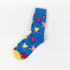 Cotton Blend Artistic Graffiti Pattern Mid Calf Unisex Socks