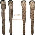 Nylon Elastane Fishnet Thigh High Stockings