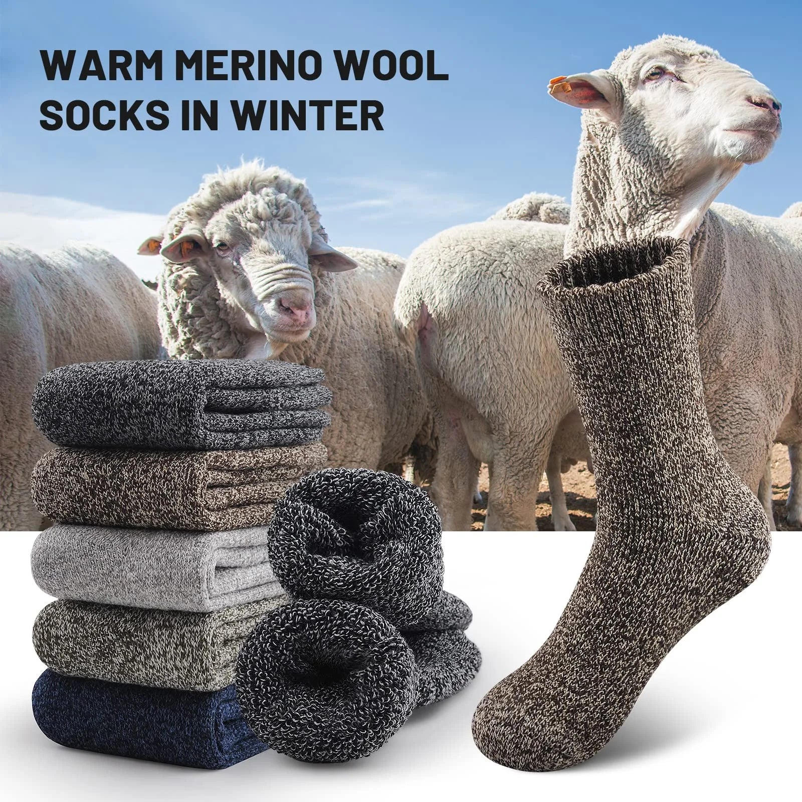 Polyester Elastane Knit Crew Socks Three Pair Set - 2