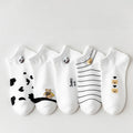 Polyester Elastane Cartoon Pattern Low Tube Socks
