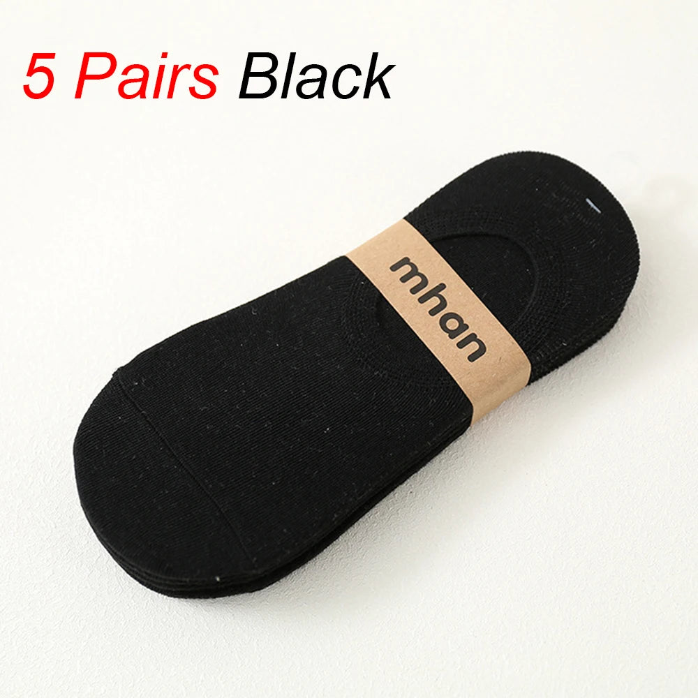 Cotton Low Cut Invisible Mens Ankle Socks 5 Pairs