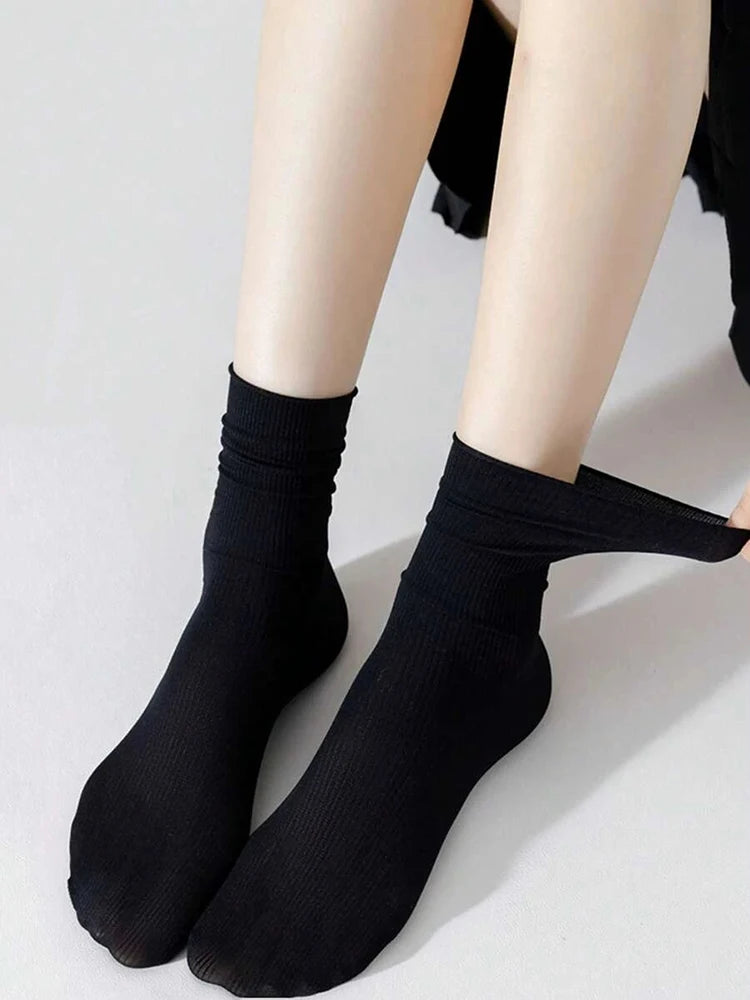 10 Pairs Nylon Elastane Mid Length Casual Socks - 10