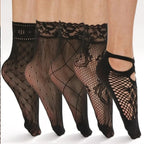 Polyester Elastane Mesh Lace Ankle Socks 5 Pairs