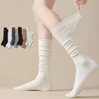 Ribbed Polyester Spandex Calf Socks