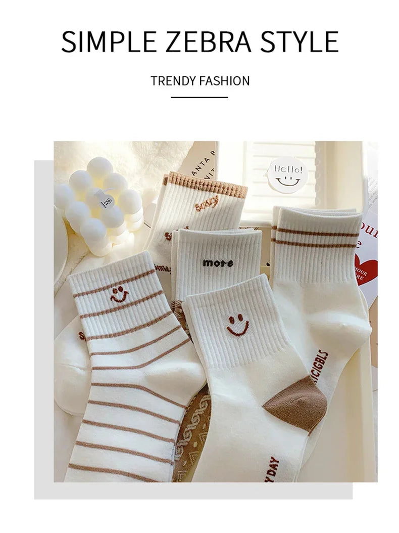 Polyester Blend Mid Tube Socks Women Casual Daily Wear
