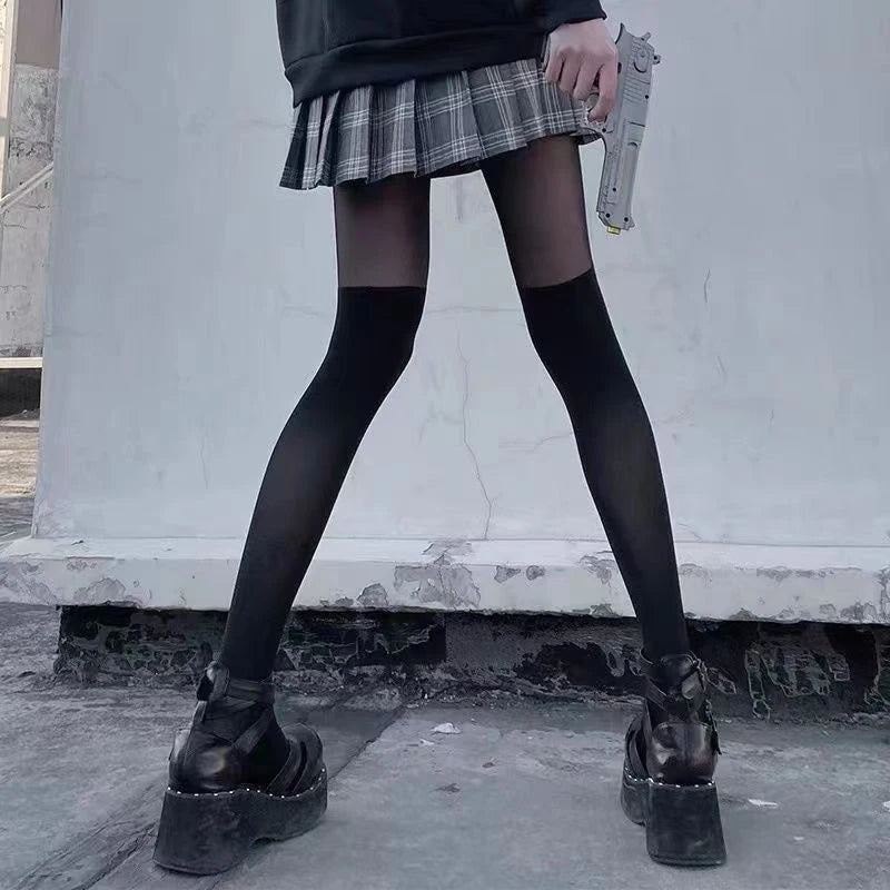 Polyester Blend Transparent Aesthetic Pantyhose Stockings