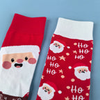 Cotton Blend Santa Claus Mid Calf Christmas Socks
