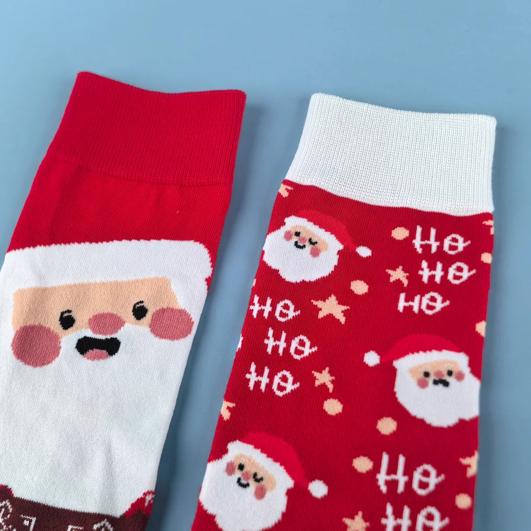 Cotton Blend Santa Claus Mid Calf Christmas Socks