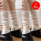 Polyester Elastane Women Mid Length Lolita Casual Socks