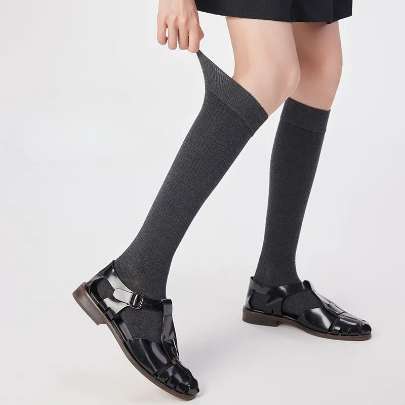 Wool Cotton Blend Knee High Casual Socks - 6