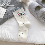Polyester Elastane Cartoon Animal Mid Tube Socks for Women
