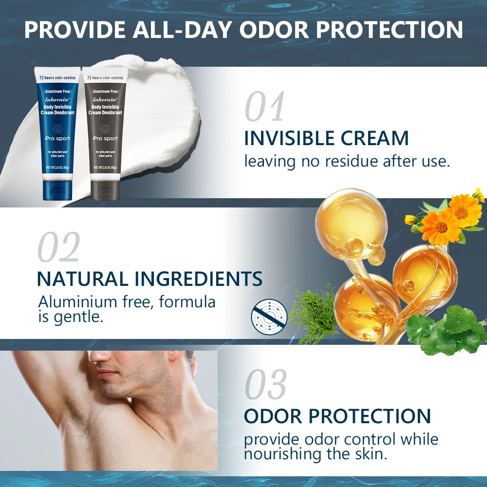 Invisible Body Deodorant Cream 72 Hour Odor Protection - 4