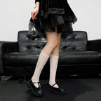 Floral Lace Calf Socks Women Nylon Knit Hosiery