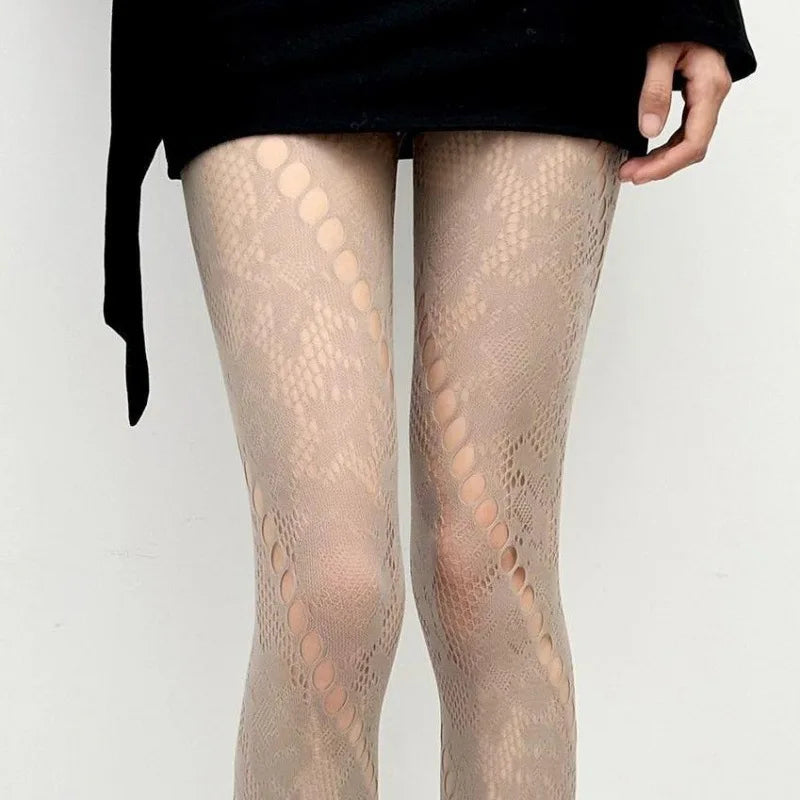 Floral Lace Mesh Patterned Women Tights
