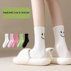 Smiling Face Nylon Polyester Knit Crew Socks