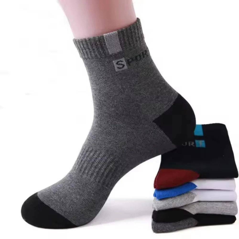 Polyester Elastane Blend Crew Socks Breathable Casual Footwear - 8