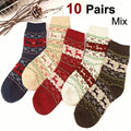 Polyester Elastane Blend Printed Mid Tube Winter Socks