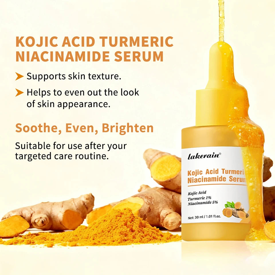 Kojic Acid Turmeric Niacinamide Face Serum Brightening Skin Essence