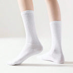 Polyester Elastane Women Casual Knee High Socks 6 Pairs