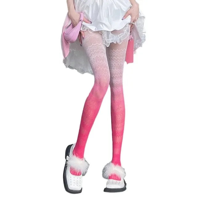 Gradient Pattern Polyester Nylon Tights