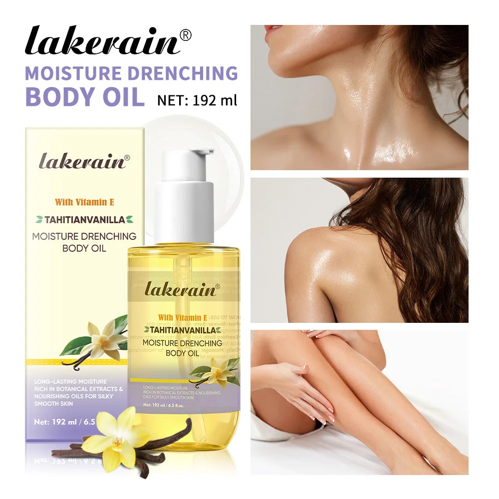 Vanilla Scented Moisturizing Body Oil for Dry Skin Hydration