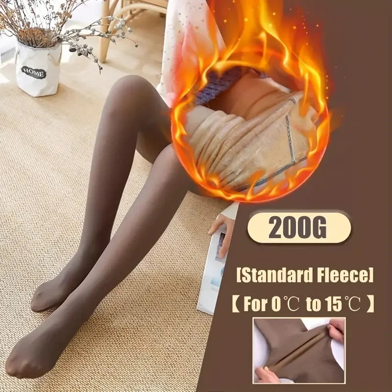 Polyester Elastane Thermal Fleece Lined Tights