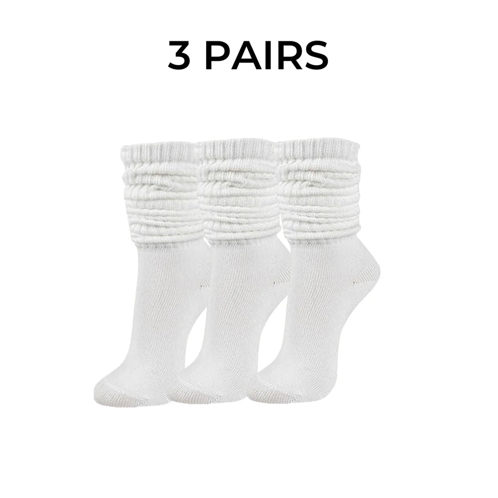 Polyester Elastane Knit Slouch Crew Socks