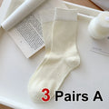 Polyester Elastane Polka Dot Mid Tube Casual Socks 3 Pairs