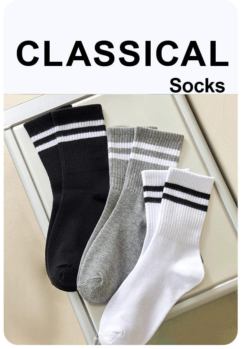 Polyester Elastane Mid Tube Casual Socks - 7