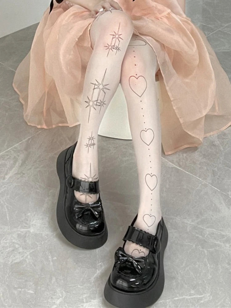 Nylon Patterned Sheer Tights Women