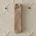 Polyester Blend Bear Cartoon Pattern Mid Tube Casual Socks