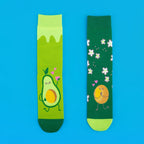 Cotton Blend Avocado Print Womens Mid Calf Socks