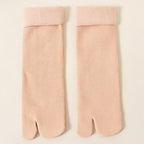 Thick Knit Two Toed Thermal Socks Mid Calf