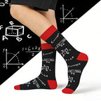Polyester Elastane Science Equation Print Mid Calf Socks